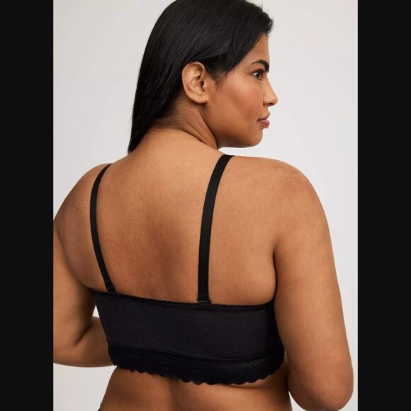 Lightly Lined 4-Way Stretch Lace Bandeau Details Black Bra NWT NEW Size 1 - Picture 4 of 6